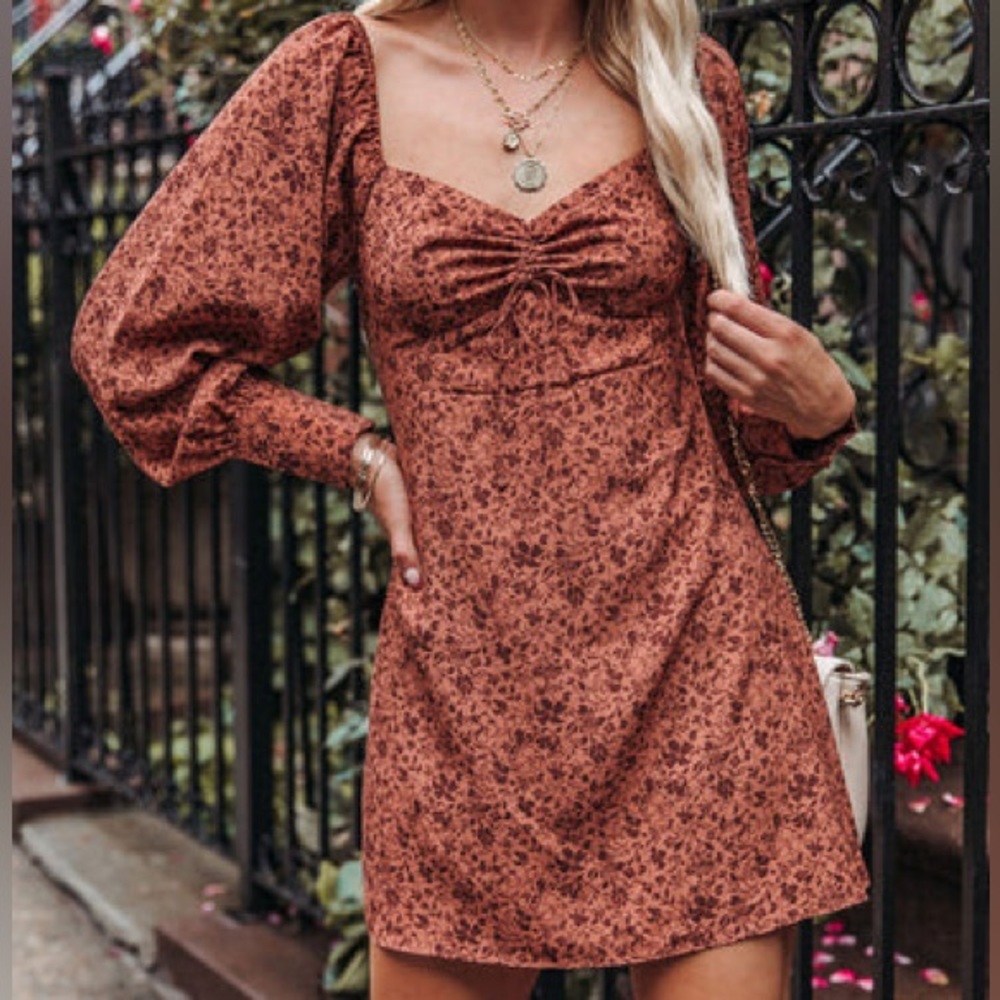 Vici brown floral dress